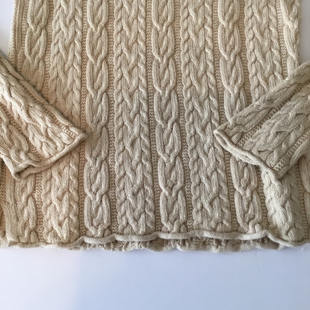 Ralph Lauren Cream Cable Knit Scoop Neck Sweater - Picture 8 of 11